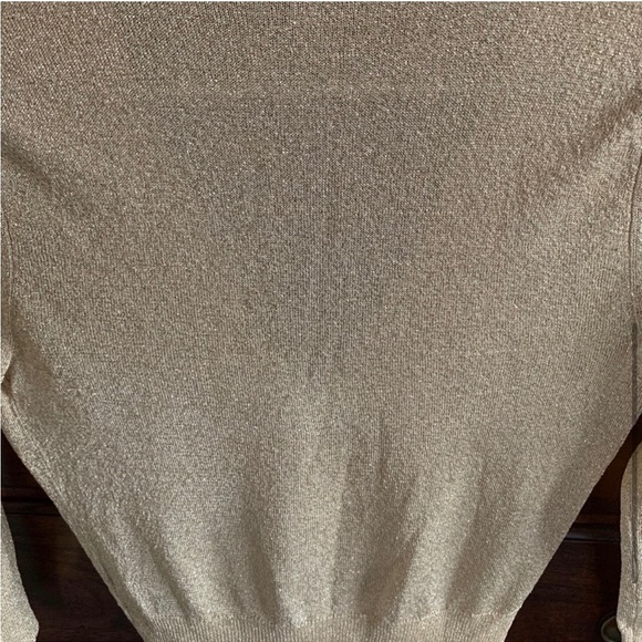 THE LIMITED GOLD METALLIC V-NECK CARDIGAN - Picture 8 of 9